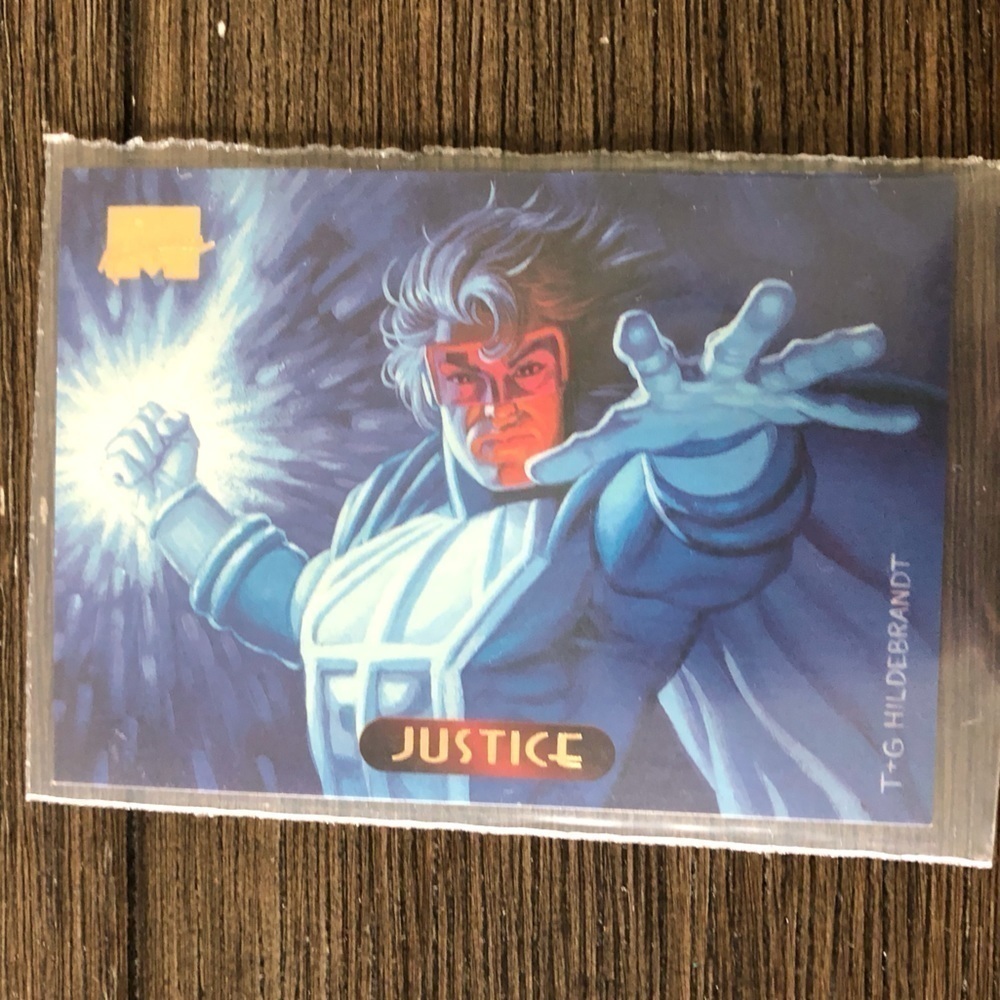 ’94 Marvel Masterpieces trading card: Justice #61